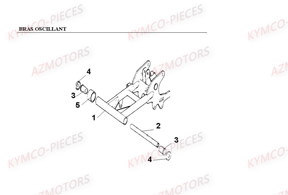 Bras Oscillant KYMCO Pièces MXER_150 4T EURO II HOMOLOGUE (LC30AB/LC30AD)