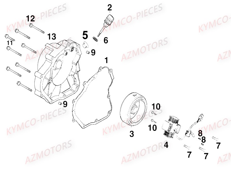 CARTER_DROIT KYMCO Pièces Quad Kymco Mxer 150