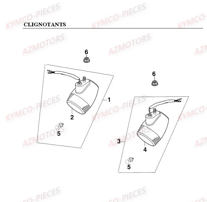 CLIGNOTANTS KYMCO Pièces Quad Kymco Mxer 150