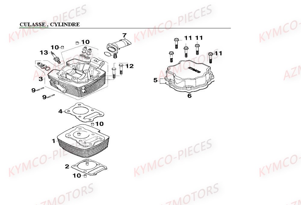 CULASSE CYLINDRE pour MXER 150