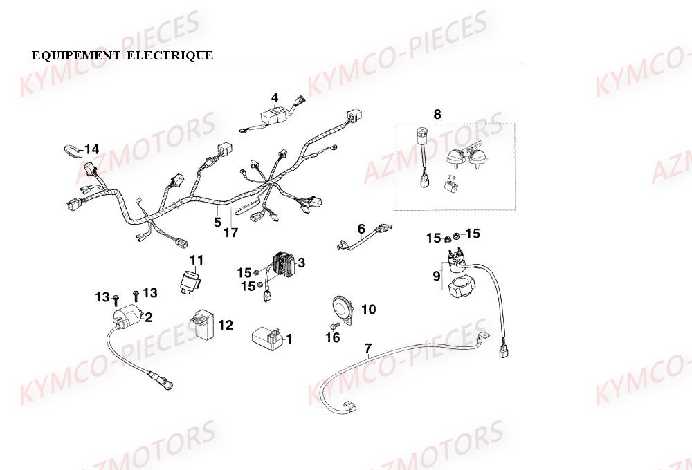 Equipement Electrique KYMCO Pièces MXER_150 4T EURO II HOMOLOGUE (LC30AB/LC30AD)