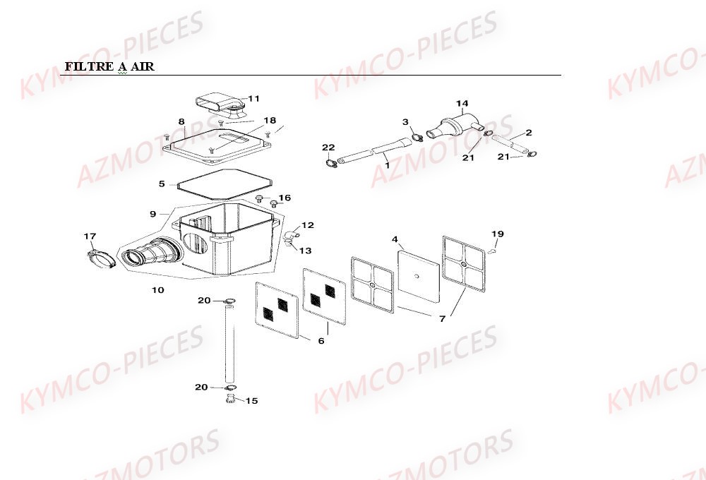 Filtre A Air KYMCO Pièces MXER_150 4T EURO II HOMOLOGUE (LC30AB/LC30AD)