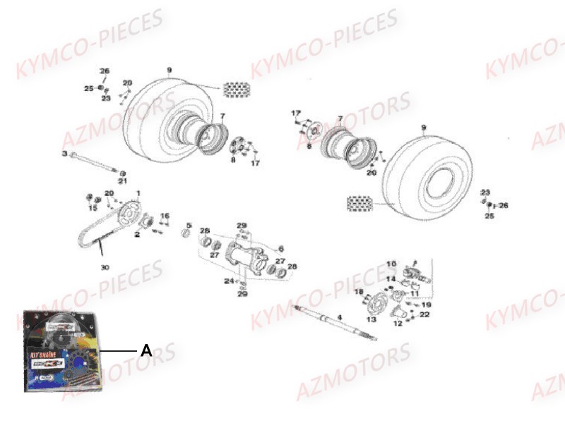 ROUE_ARRIERE KYMCO Pièces Quad Kymco Mxer 150