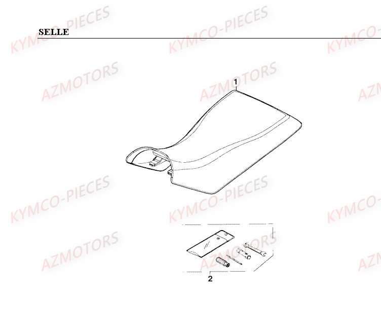 Selle KYMCO Pièces MXER_150 4T EURO II HOMOLOGUE (LC30AB/LC30AD)