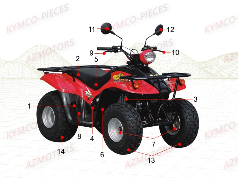 1.CONSOMMABLES KYMCO Pièces Quad Kymco Mxer 50
