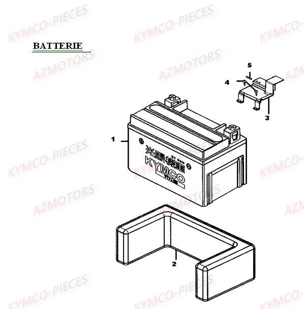 BATTERIE YTX5L-BS YUASA (ORIGINE) KYMCO pour BATTERIE de MXER 50