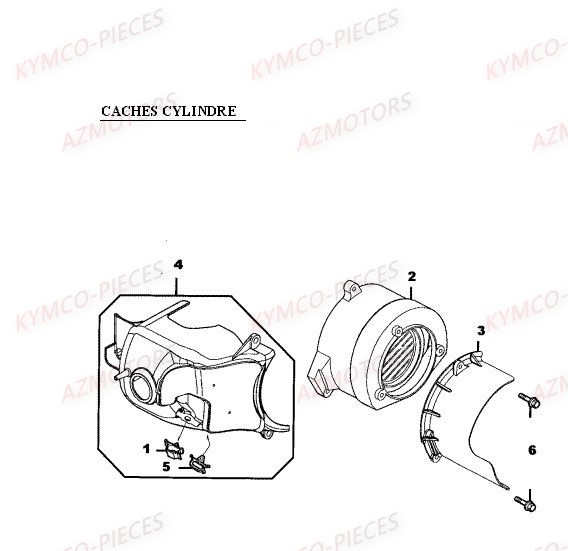CACHES_CYLINDRE KYMCO Pièces Quad Kymco Mxer 50