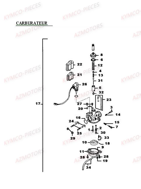 CARBURATEUR pour MXER 50