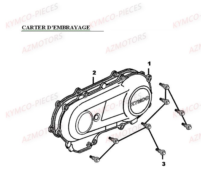 Carter D Embrayage KYMCO Pièces MXER 50 2T EURO II (LA10AD)
