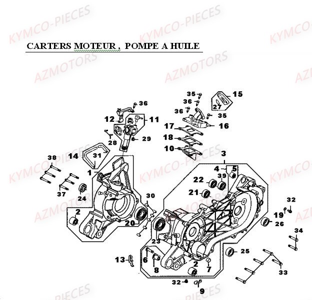 Carter Moteur Pompe A Huile KYMCO Pièces MXER 50 2T EURO II (LA10AD)