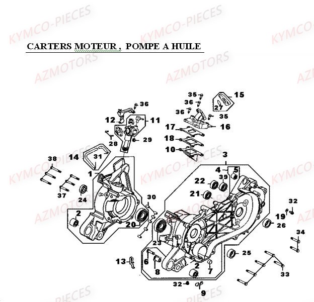 CARTER_MOTEUR_POMPE_A_HUILE KYMCO Pièces Quad Kymco Mxer 50