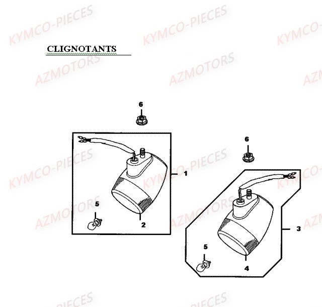 CLIGNOTANTS KYMCO Pièces Quad Kymco Mxer 50