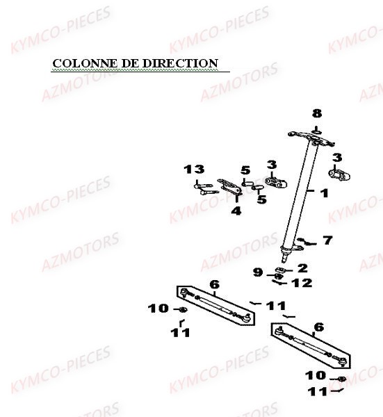 COLONNE_DE_DIRECTION KYMCO Pièces Quad Kymco Mxer 50