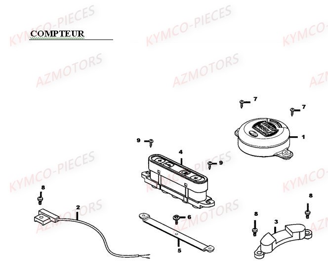 Compteur KYMCO Pièces MXER 50 2T EURO II (LA10AD)