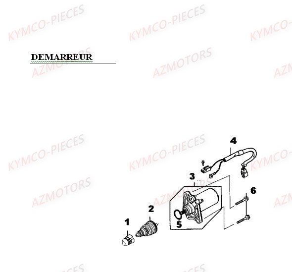Demarreur KYMCO Pièces MXER 50 2T EURO II (LA10AD)
