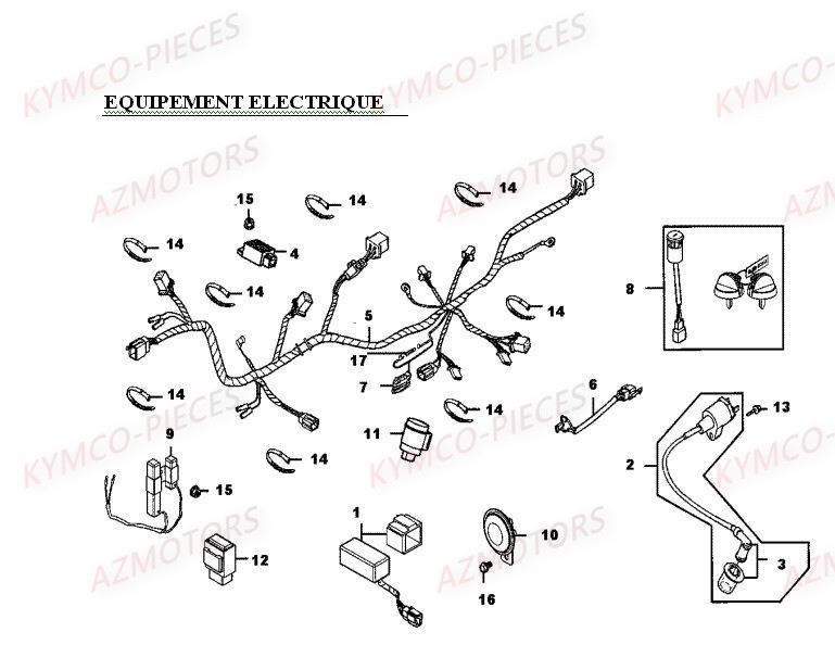 Equipement Electrique KYMCO Pièces MXER 50 2T EURO II (LA10AD)