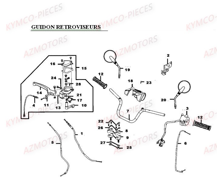 GUIDON RETROVISEURS pour MXER 50