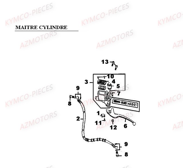 Maitre Cylindre KYMCO Pièces MXER 50 2T EURO II (LA10AD)