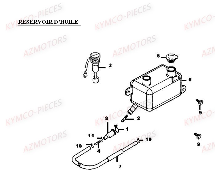 Reservoir D Huile KYMCO Pièces MXER 50 2T EURO II (LA10AD)