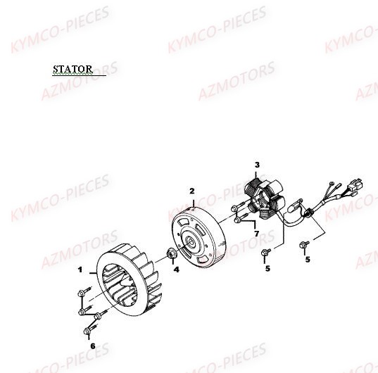Stator KYMCO Pièces MXER 50 2T EURO II (LA10AD)