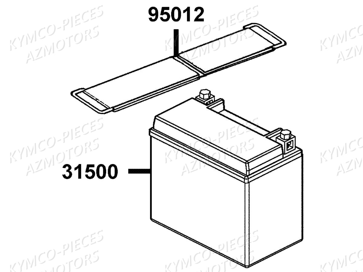 BATTERIE YB14-A2 YUASA (ORIGINE) KYMCO pour BATTERIE de MXU-300-R-T3B