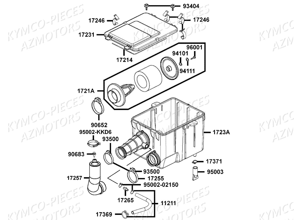 Boite A Air KYMCO Pieces MXU 300 R 4T T3B (LC60BD)