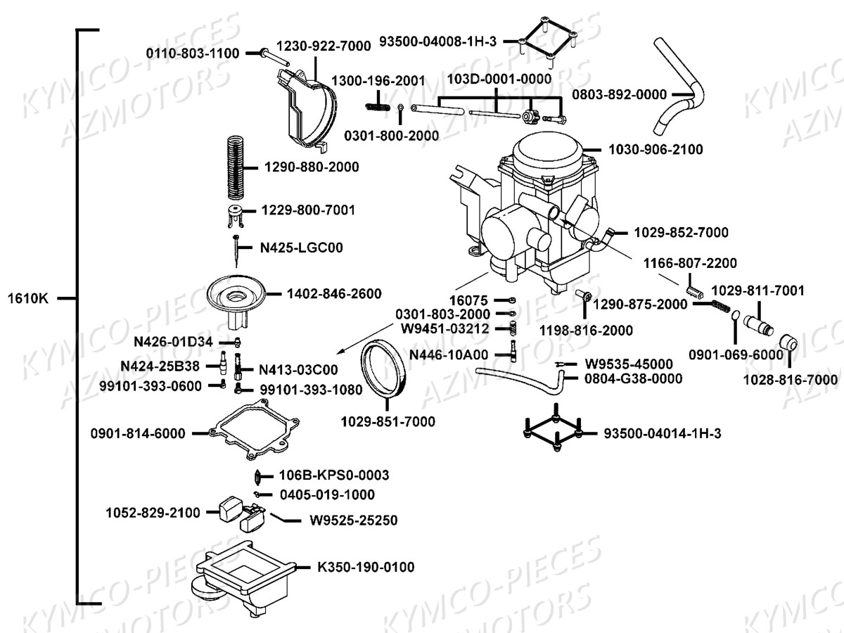 Carburation KYMCO Pieces MXU 300 R 4T T3B (LC60BD)
