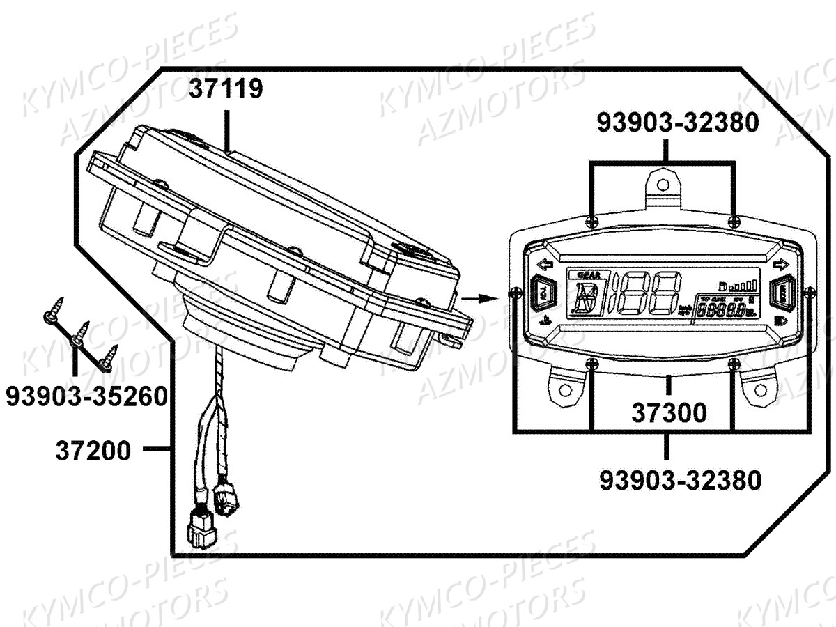 Compteur De Vitesse KYMCO Pieces MXU 300 R 4T T3B (LC60BD)