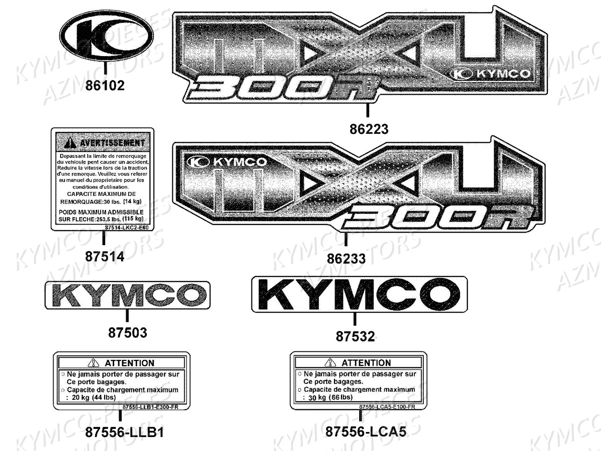 DECORS KYMCO MXU 300 R T3B