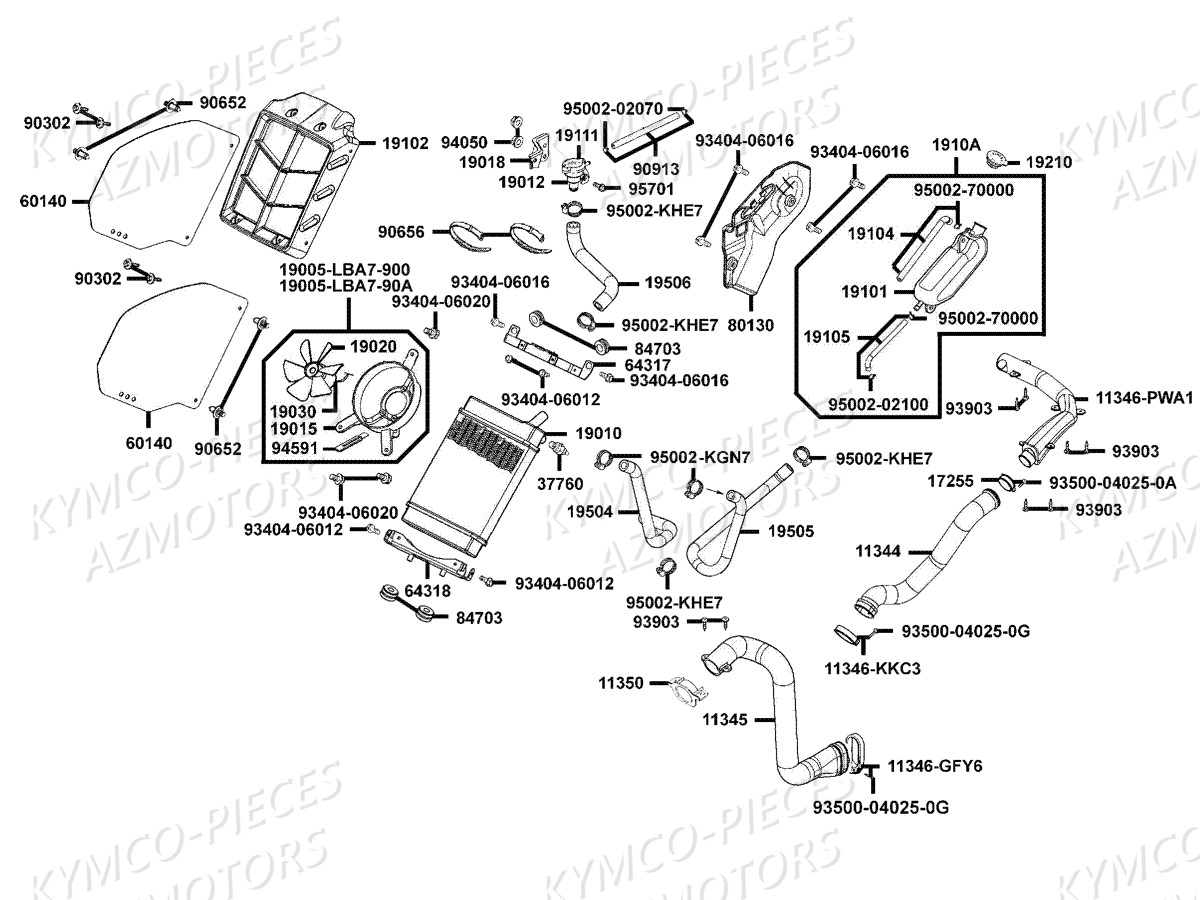 REFROIDISSEMENT KYMCO Pièces Quad Kymco MXU 300R