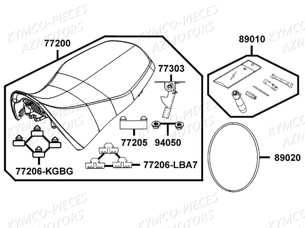 Selle KYMCO Pieces MXU 300 R 4T T3B (LC60BD)