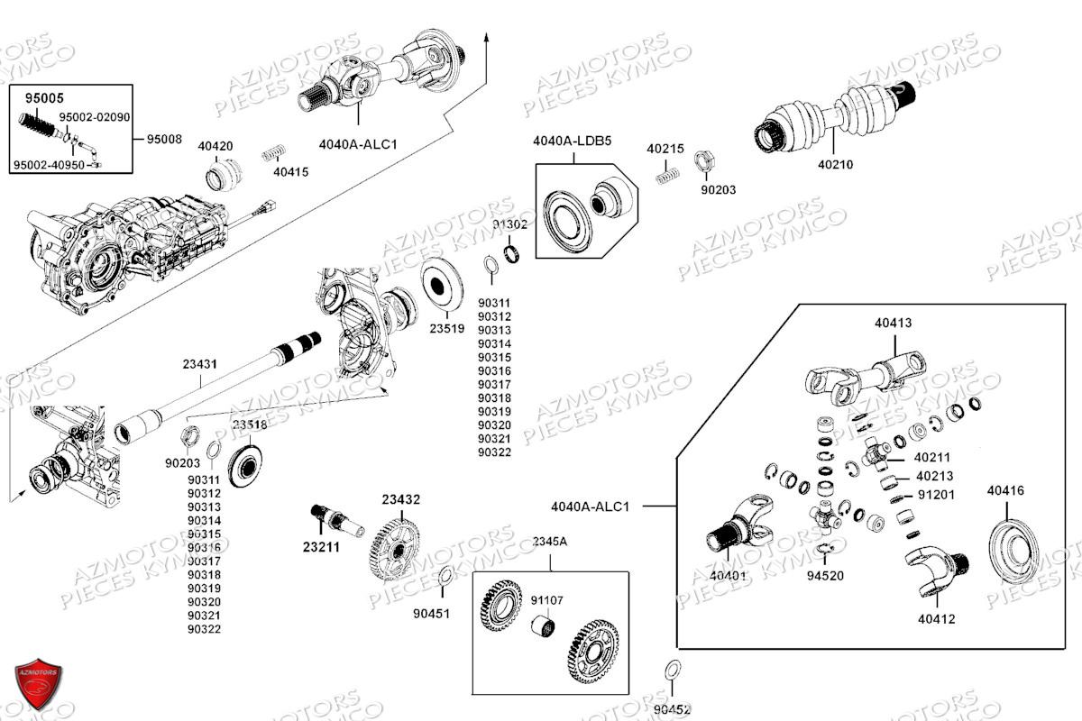 Arbre De Reduction KYMCO Pièces MXU 700I EPS ABS 4T T3B (LAADPF)
