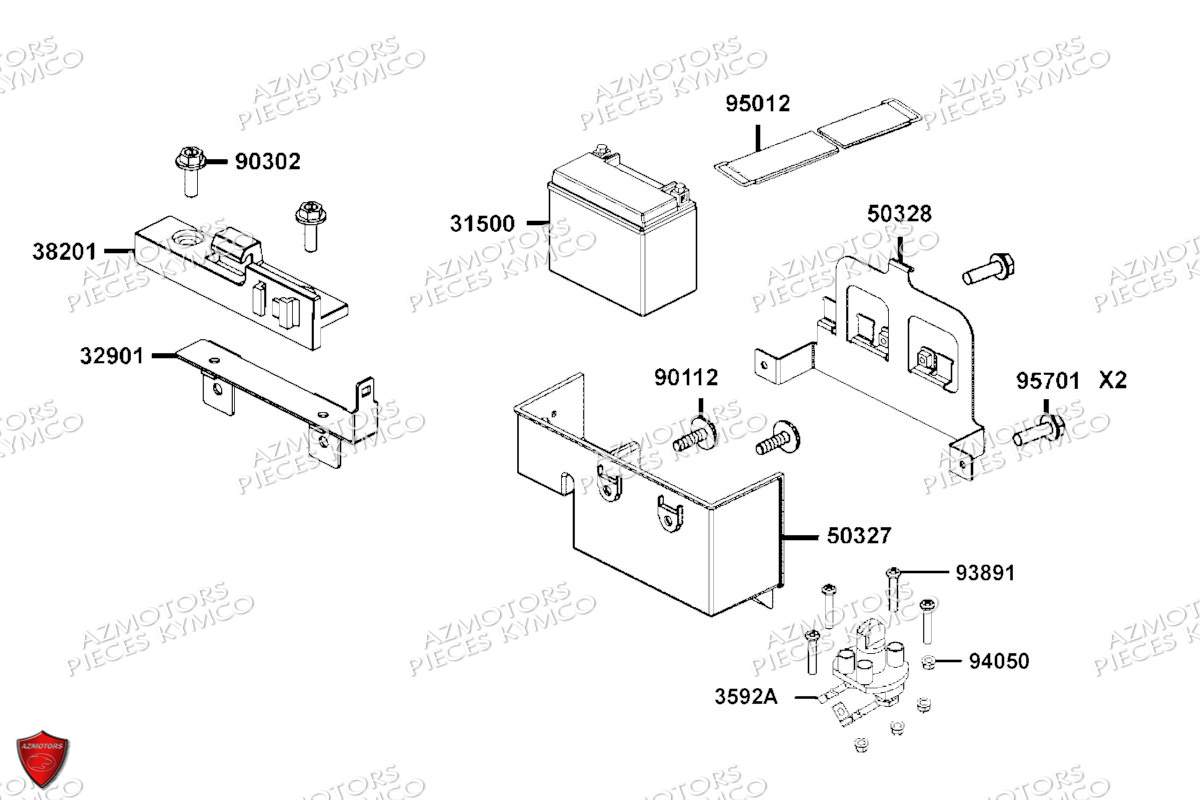 Batterie KYMCO Pièces MXU 700I EPS ABS 4T T3B (LAADPF)
