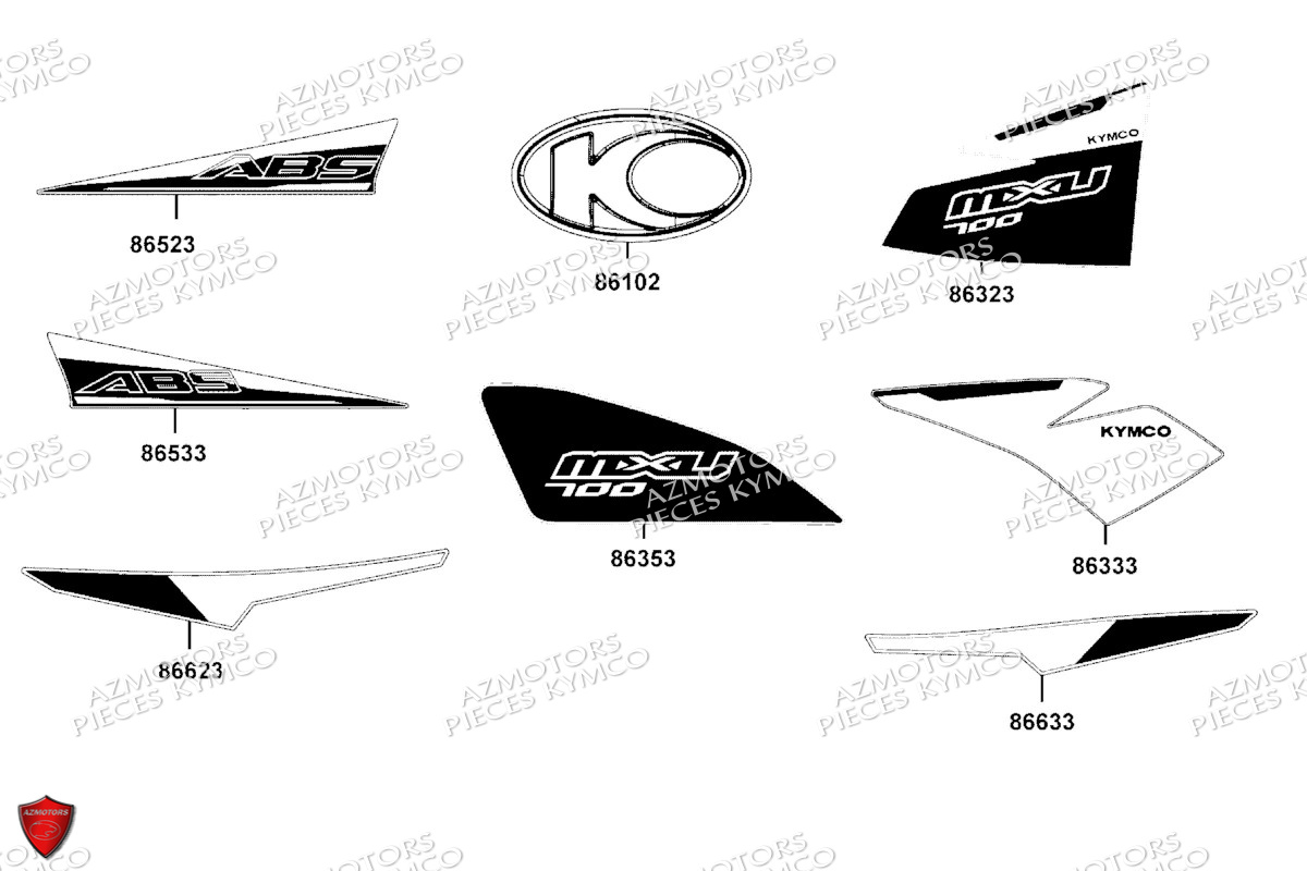 Decors KYMCO Pièces MXU 700I EPS ABS 4T T3B (LAADPF)
