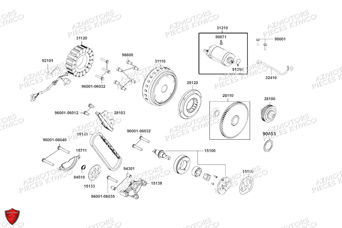 Demarreur Allumage Pompe A Huile KYMCO Pièces MXU 700I EPS ABS 4T T3B (LAADPF)
