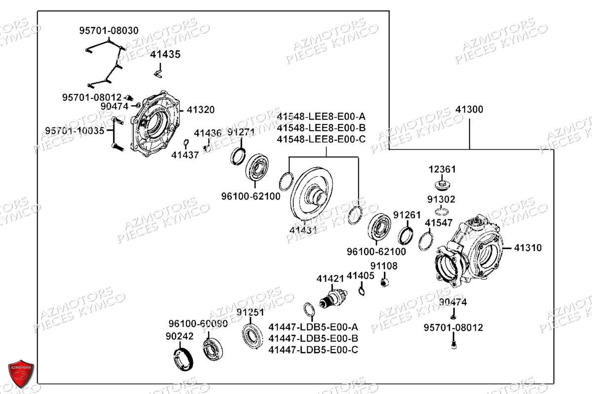 Differentiel Arriere KYMCO Pièces MXU 700I EPS ABS 4T T3B (LAADPF)
