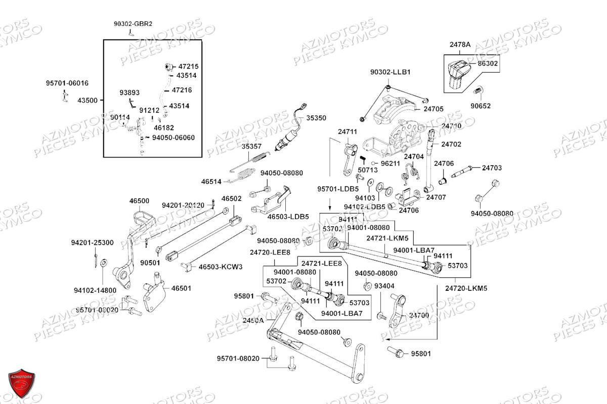 Maitre Cylindre Arriere Selection KYMCO Pièces MXU 700I EPS ABS 4T T3B (LAADPF)
