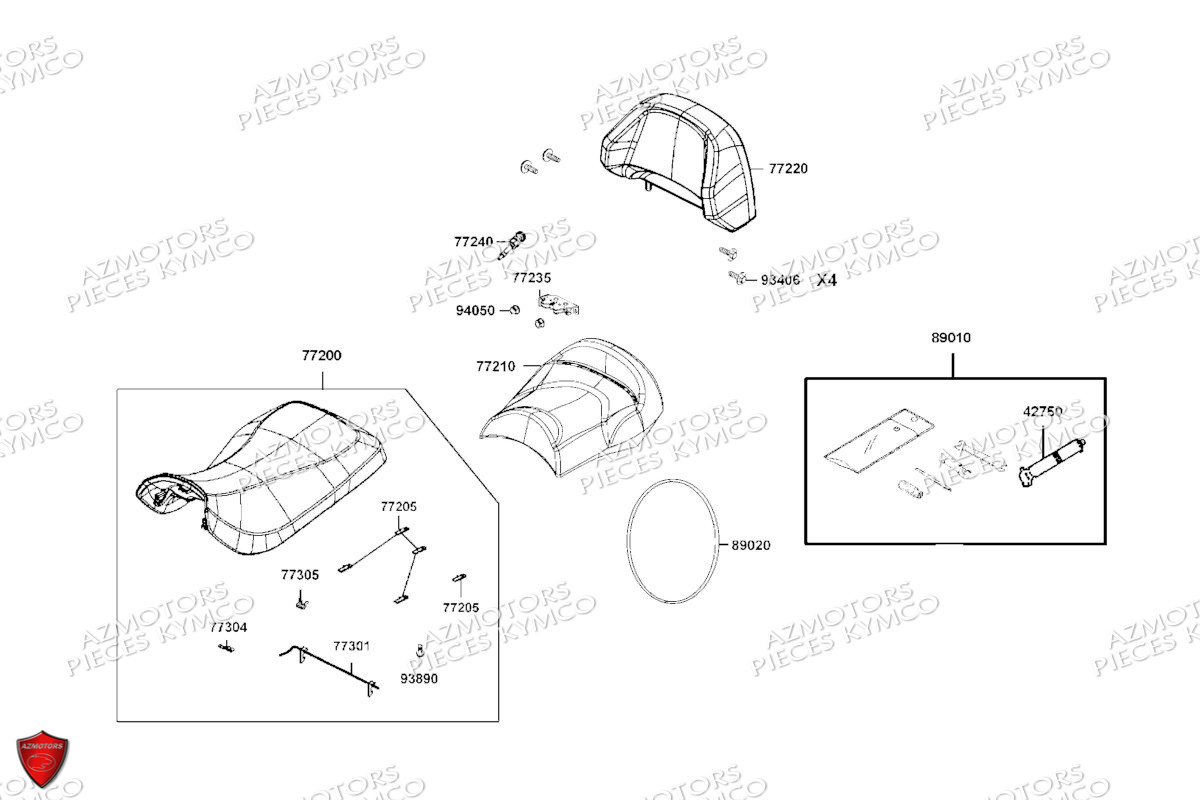 Selle KYMCO Pièces MXU 700I EPS ABS 4T T3B (LAADPF)
