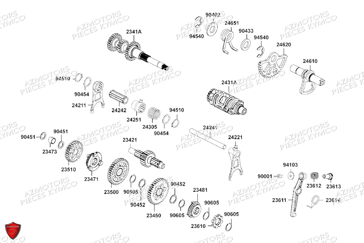 Transmission Primaire KYMCO Pièces MXU 700I EPS ABS 4T T3B (LAADPF)

