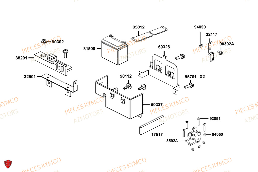Batterie AZMOTORS Pièces MXU 700i EXPLORER ABS EPS (LAADTE)
