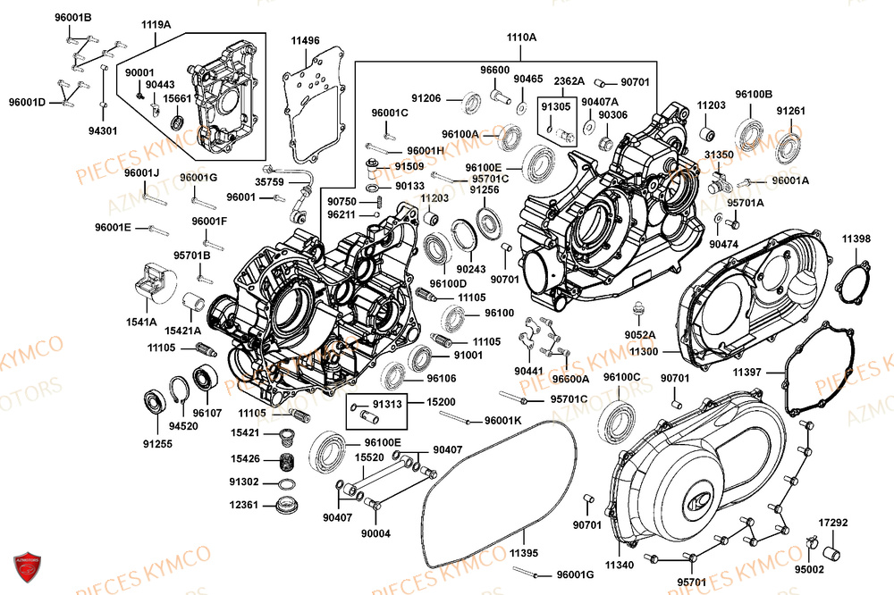 Carter Moteur AZMOTORS Pièces MXU 700i EXPLORER ABS EPS (LAADTE)
