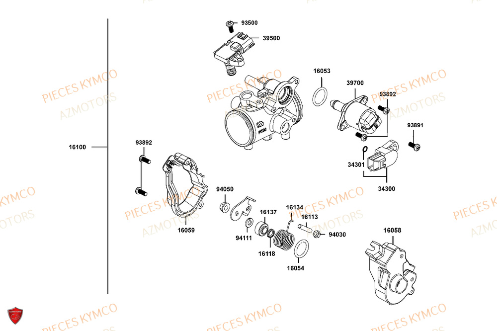 Corps Papillon AZMOTORS Pièces MXU 700i EXPLORER ABS EPS (LAADTE)
