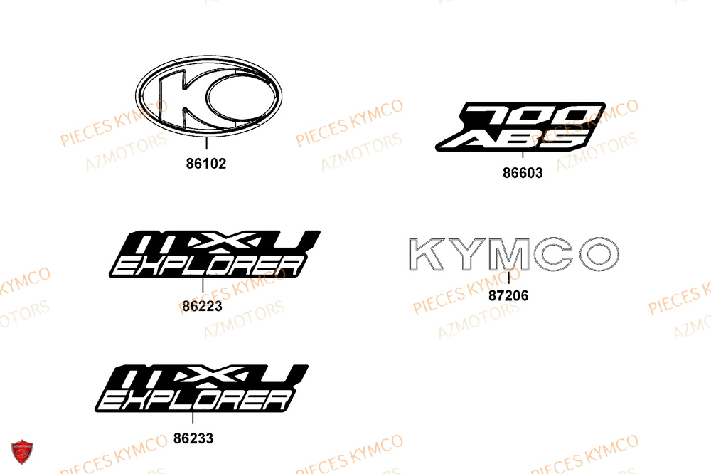 Decors AZMOTORS Pièces MXU 700i EXPLORER ABS EPS (LAADTE)
