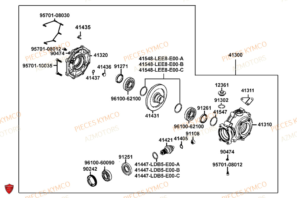 Differentiel Arriere AZMOTORS Pièces MXU 700i EXPLORER ABS EPS (LAADTE)
