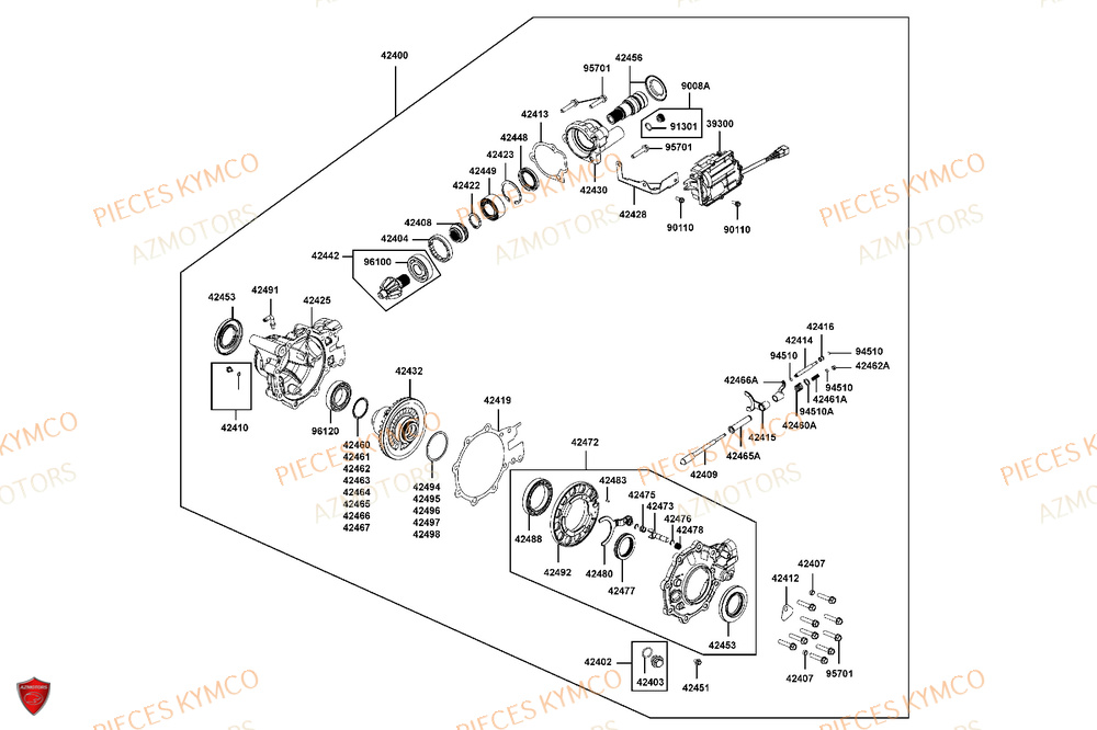 Differentiel Avant AZMOTORS Pièces MXU 700i EXPLORER ABS EPS (LAADTE)
