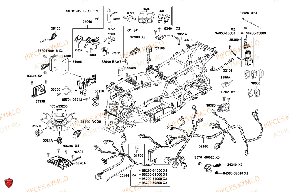 Equipement Electrique AZMOTORS Pièces MXU 700i EXPLORER ABS EPS (LAADTE)
