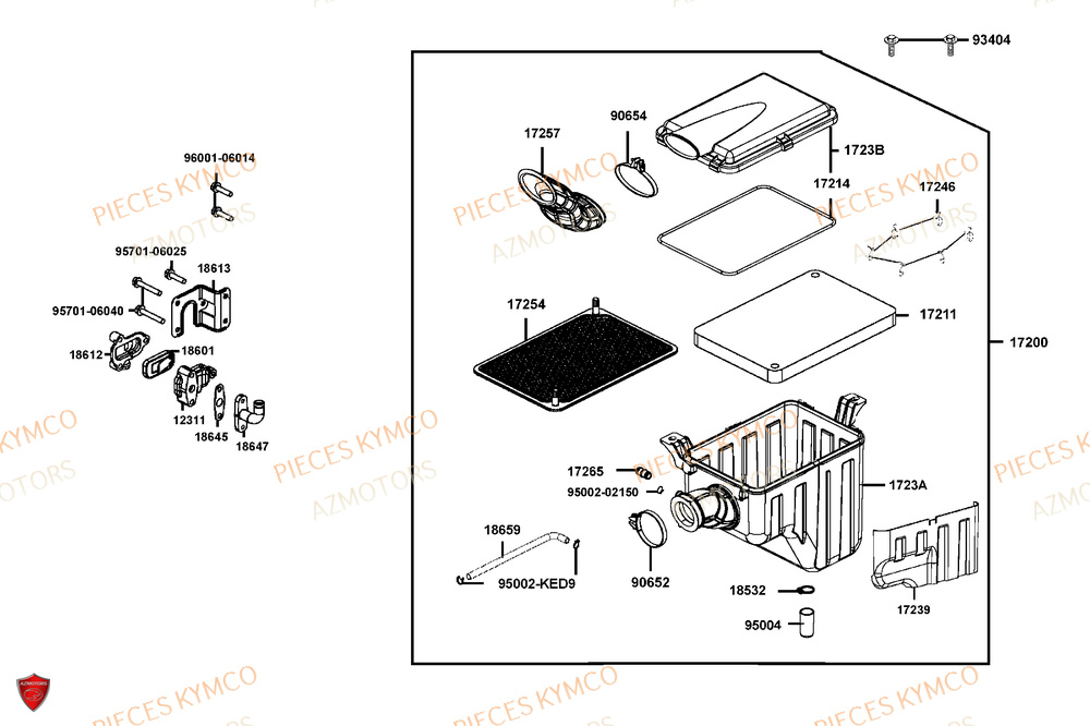 Filtre A Air AZMOTORS Pièces MXU 700i EXPLORER ABS EPS (LAADTE)
