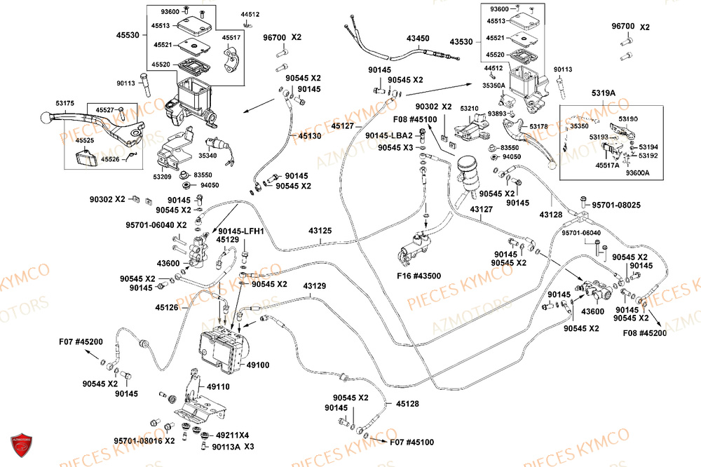 Freins AZMOTORS Pièces MXU 700i EXPLORER ABS EPS (LAADTE)
