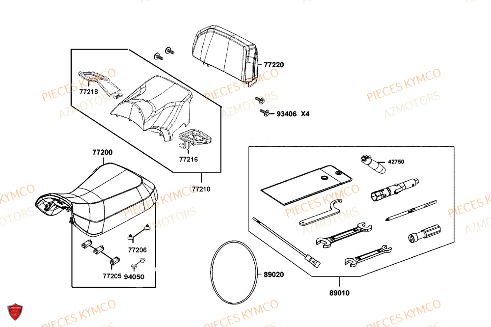 Selle AZMOTORS Pièces MXU 700i EXPLORER ABS EPS (LAADTE)
