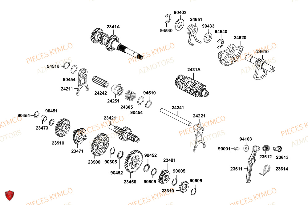 Transmission AZMOTORS Pièces MXU 700i EXPLORER ABS EPS (LAADTE)

